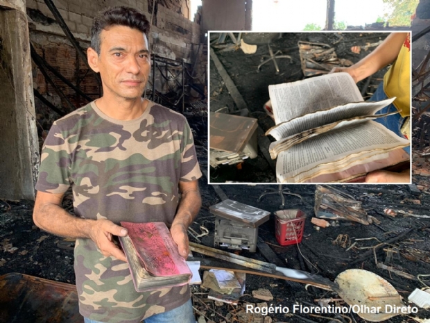 Bblia encontrada intacta em meio a escombros de incndio surpreende empresrio;  fotos 