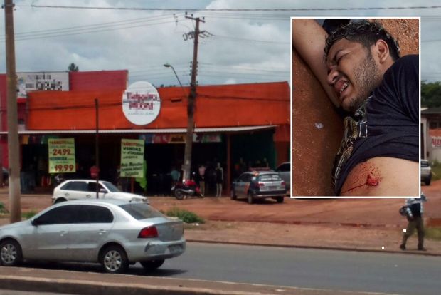 Bandido leva tiro no peito em assalto a loja de roupas