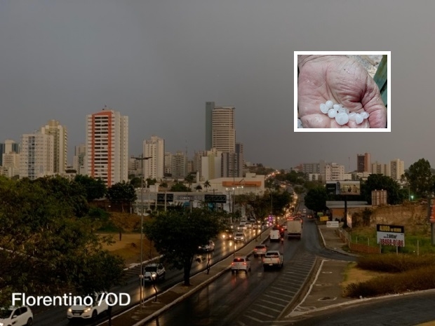 Volta a chover na regio metropolitana de Cuiab e moradores relatam granizo;  vdeos