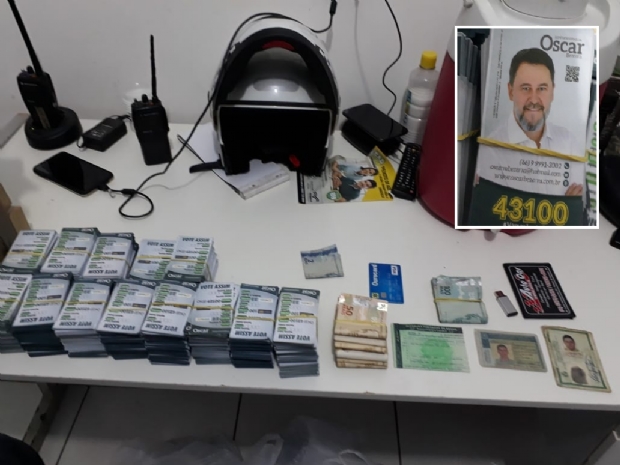 Homens so presos em Amarok com R$ 8 mil em dinheiro e santinhos de Oscar Bezerra