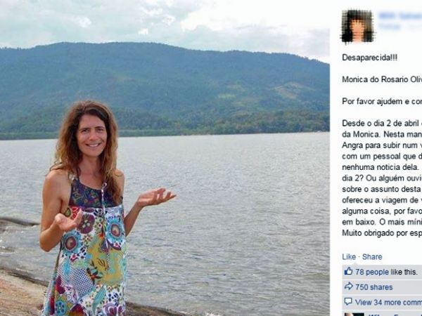 Corpo de Monica do Rosario Oliveira foi achado em Ilha Grande
