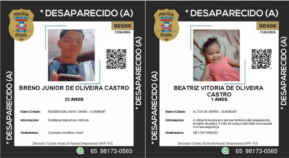Homem  procurado pela Polcia Civil aps raptar a filha de 1 ano em Cuiab