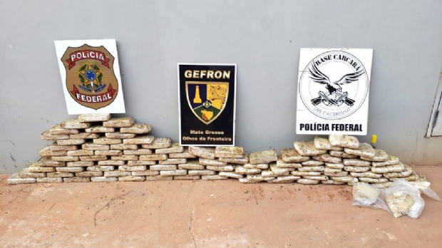 Polcia Federal e Gefron apreendem quase 100 quilos de cocana em MT