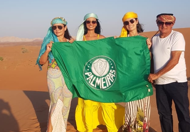 Confiantes no ttulo do Palmeiras, cuiabanos que esto em Dubai contam sobre a experincia nos Emirados rabes
