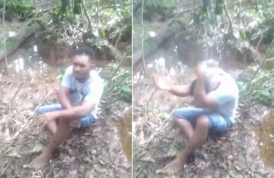 Homem recebe vdeo de sobrinho desaparecido sendo executado na beira de rio