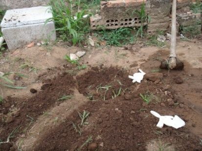 Polcia Civil encontra feto enterrado no fundo do quintal de residncia