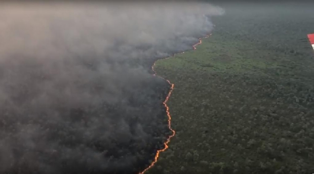 Com rea queimada equivalente a 100 mil campos de futebol, combate a incndio no Pantanal ganha reforo