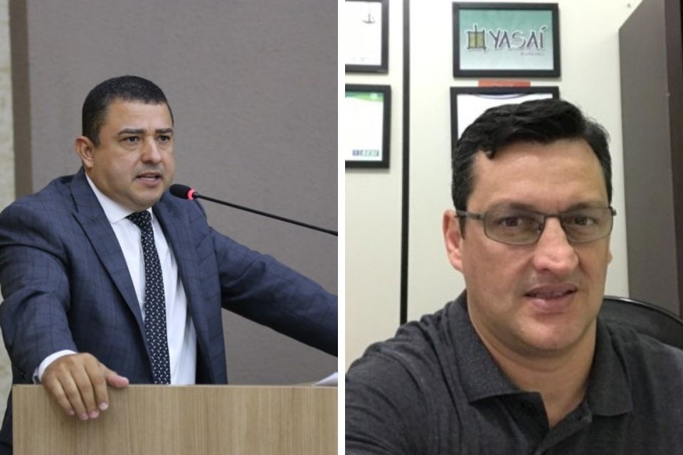  esquerda, Adenilson Rocha, vereador em Sinop;   direita, Diogo Rosas, presidente do PSDB em Sinop
