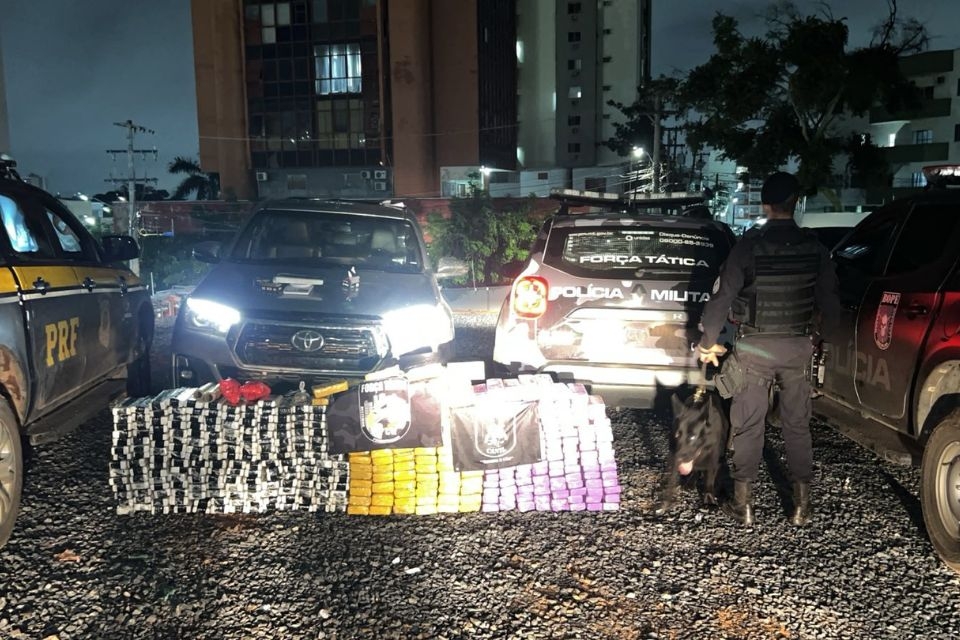 Criminoso  preso transportando 300 kg de maconha em Hilux furtada: veja vdeo
