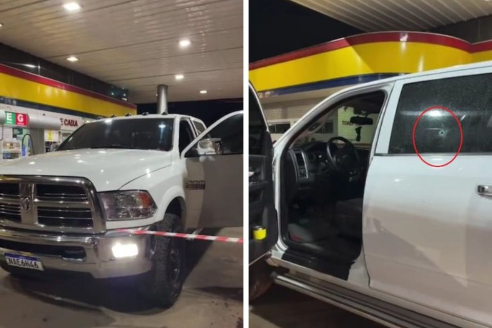 Homem  executado a tiros dentro de caminhonete de luxo em posto no interior de MT
