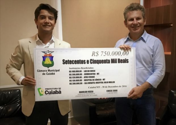 Cmara de Cuiab devolve R$ 750 mil para os cofres do municpio; sade dever ser maior beneficiada
