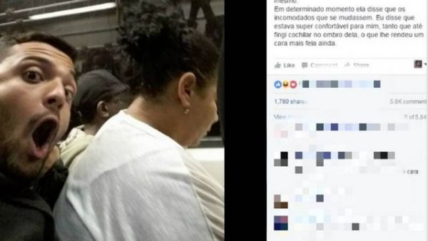 Homem que postou foto de mulher em seu colo no trem  criticado por no ceder lugar