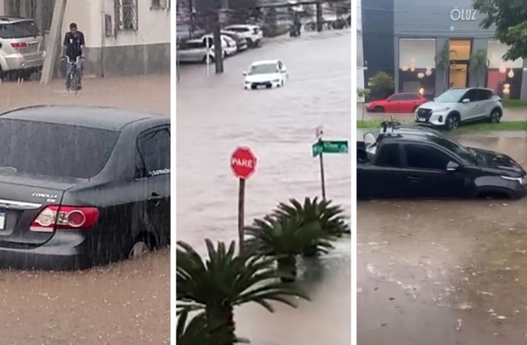 Chuva forte alaga ruas e causa transtornos em cidade do Norto; vdeo