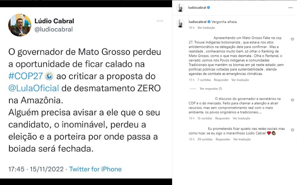 Perdeu a oportunidade de ficar calado, diz Ldio ao rebater crtica de Mauro Mendes a Lula