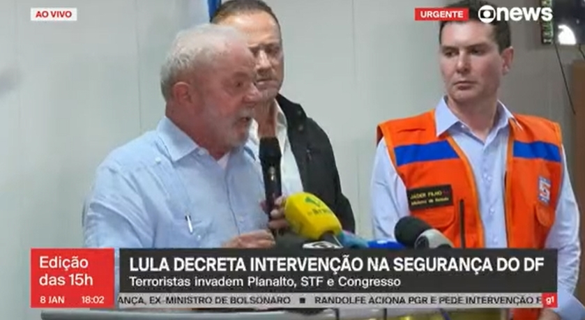 Lula decreta interveno federal no DF aps ataques antidemocrticos