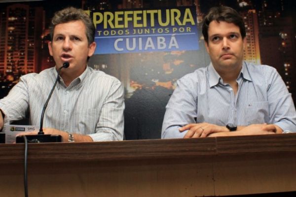 Mauro Mendes e o empresrio Gustavo Oliveira, futuro secretrio de Fazenda