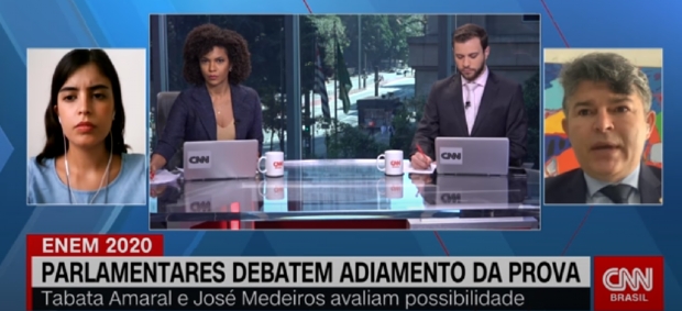 Jos Medeiros participa de debate com Tabata Amaral e defende manuteno de prova do Enem