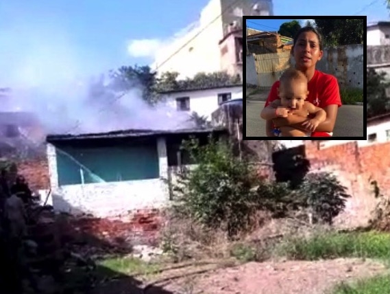 Mulher consegue salvar beb de 7 meses, mas tem casa destruda em incndio e precisa de ajuda
