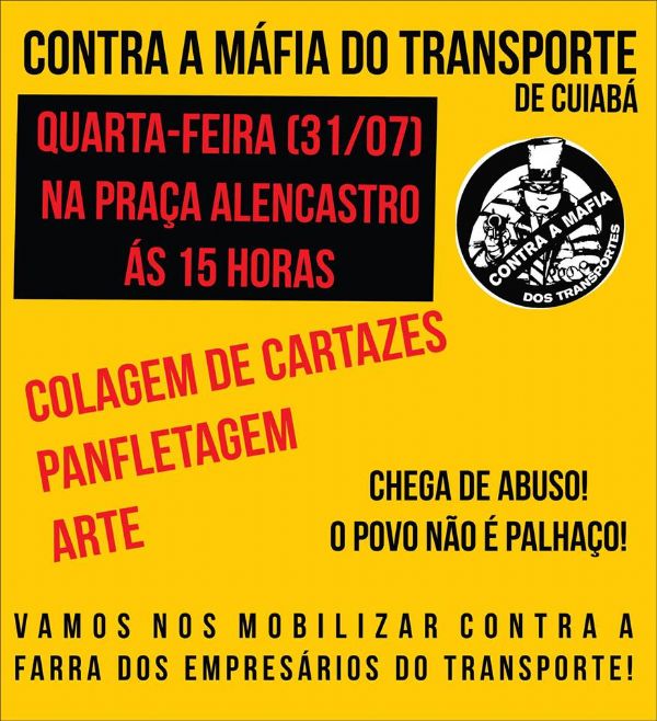 Manifestao em Defesa do Transporte Pblico acontece nesta tarde para pressionar Mendes a sancionar leis