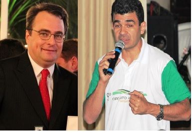 Os executivos Paulo Brustolin e  Marcelo Duarte, secretariveis do futuro governo de Pedro Taques
