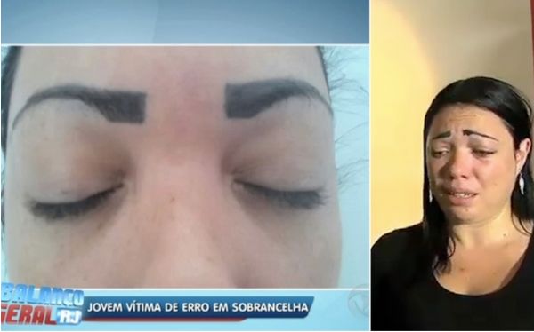 Mulher vai corrigir falhas de sobrancelhas, mas  tatuada em salo de beleza no Rio