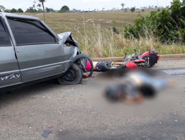 Casal em motocicleta morre aps colidir em Uno na rodovia MT-206