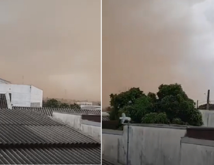 Nuvem de poeira encobre cu de cidade em Mato Grosso;  veja vdeo