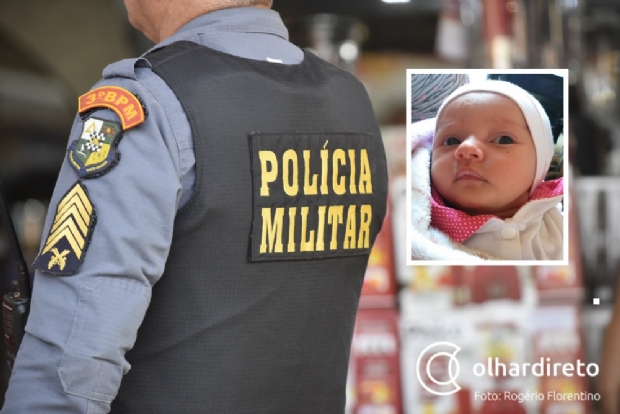 Recm-nascida engasgada com leite  salva por policiais militares