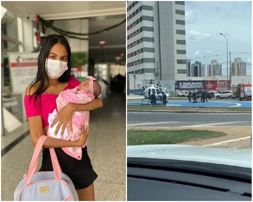 Filha de grvida resgatada de helicptero recebe alta do hospital em Cuiab e ir passar Natal em casa