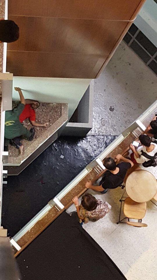 Homem pula de sacada da praa de alimentao do shopping Goiabeiras e sofre fratura exposta