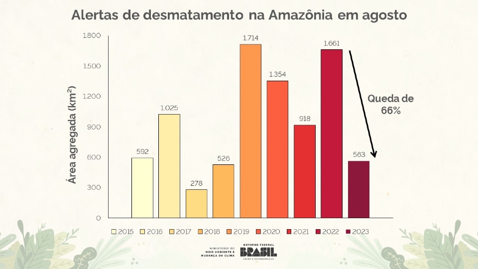 rea sob alertas de desmatamento na Amaznia cai 66% no ms de agosto