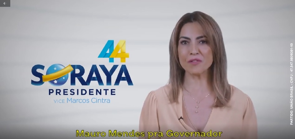 Soraya pede votos para Mauro Mendes em vdeo nas redes sociais: Pra sair do atoleiro, tem que ser 4x4
