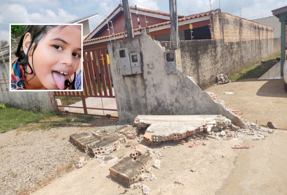 Menina de sete anos morre aps ser atingida por destroos de muro derrubado pelo padrasto