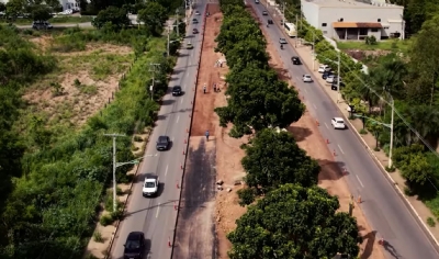 Pista do BRT em Cuiab comea a ser concretada