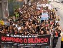 Milhares de mulheres participam de caminhadas contra violncia domstica