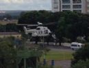 Veja helicptero com Dilma decolando em Cuiab